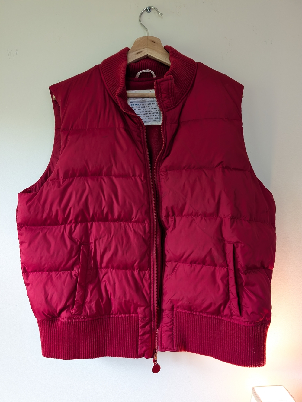 Old Navy Red Quilted Puffer Vest